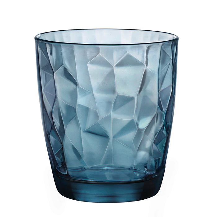 Diamond Ocean Blue Bicchiere Acqua 30 cl Set 6 Pz In Vetro Colorato Blu