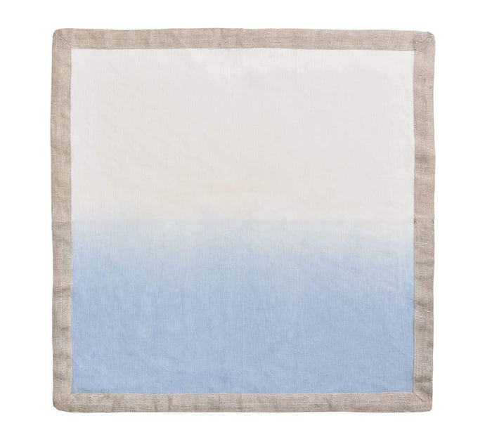 Dip Dye  Napkins in White & Periwinkle - Pioneer Linens
