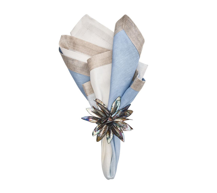 Dip Dye  Napkins in White & Periwinkle - Pioneer Linens