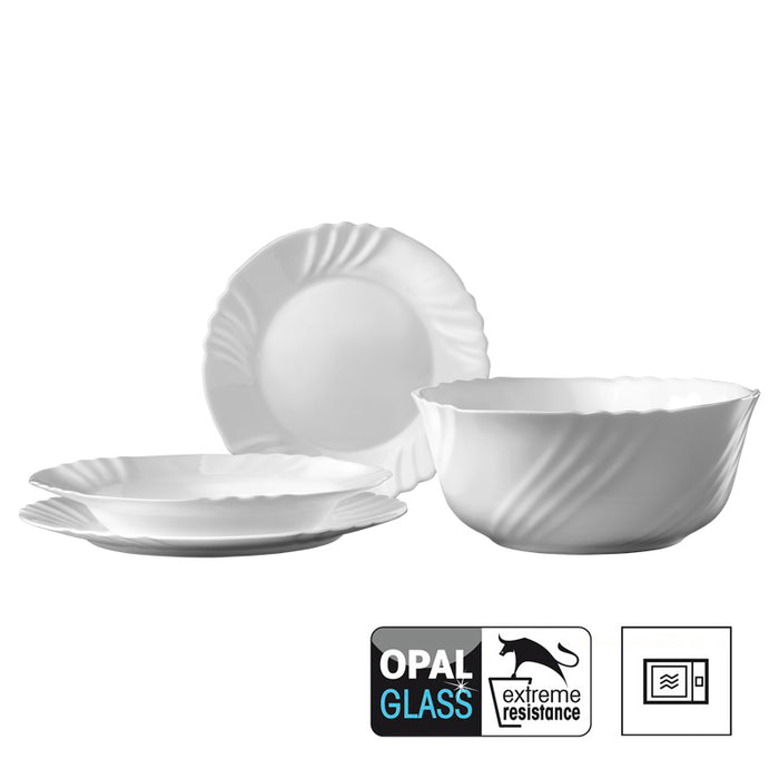 Ebro Servizio Piatti Set 19 Pz Opal Glass