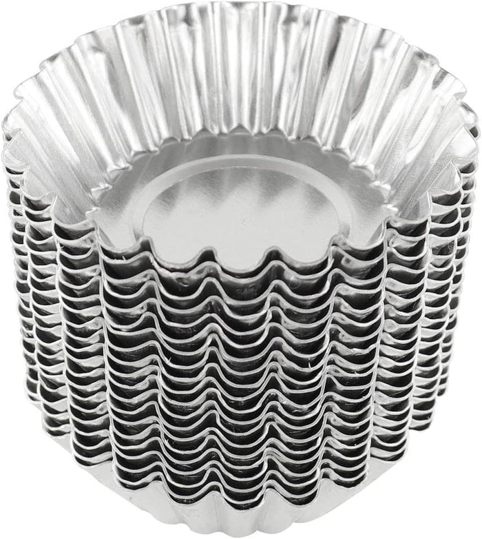 Egg Tart Molds / Mini Tart Pans / Aluminum Pie Tins / Muffin Baking Cups (30 pcs)