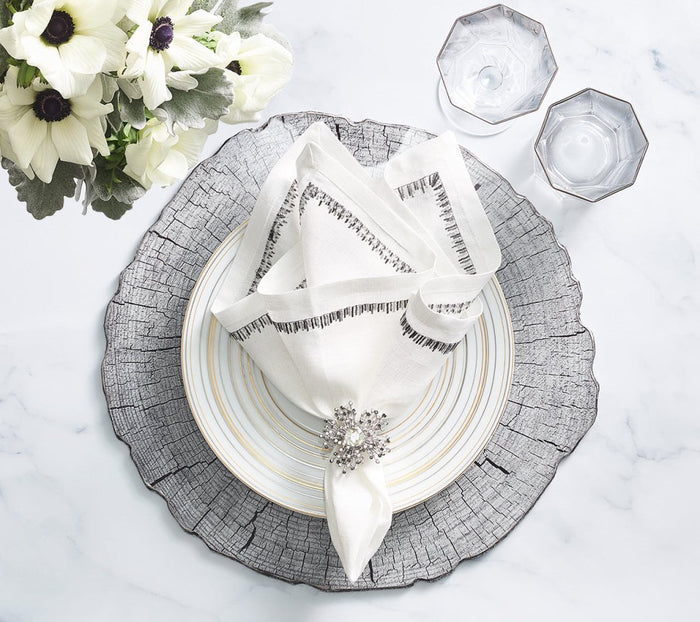 Filament Napkin in Silver & Gunmetal