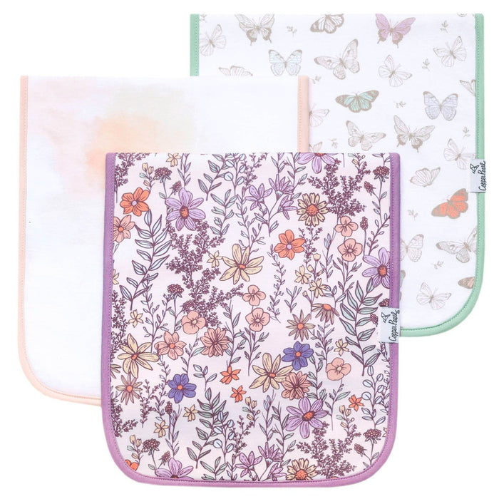 Flora 3 Pack Premium Burp Cloths - Copper Pearl