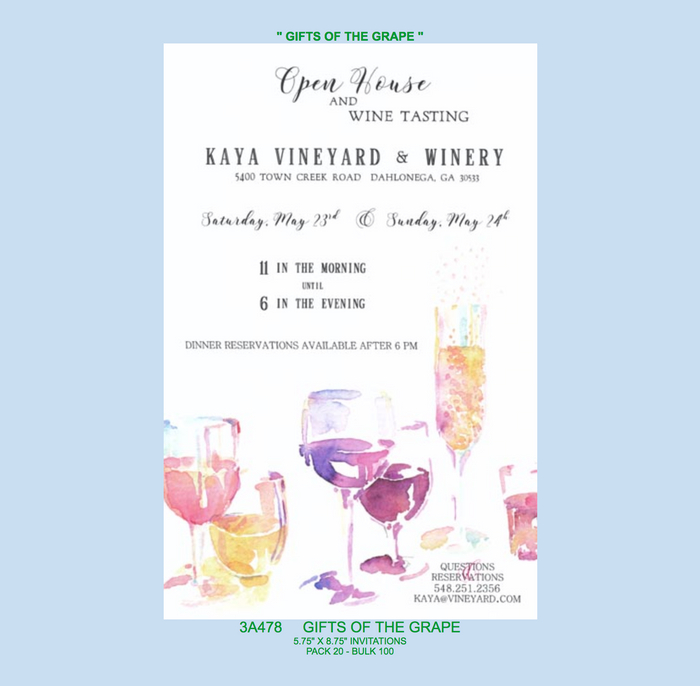 "Gifts of The Grape" Wine Party Invitation