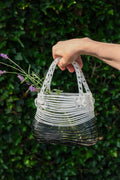 Glass purse vase