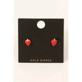 Gold Dipped Strawberry Stud Earrings