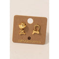 Gold Dipped Western Stud Earring Set Assorted