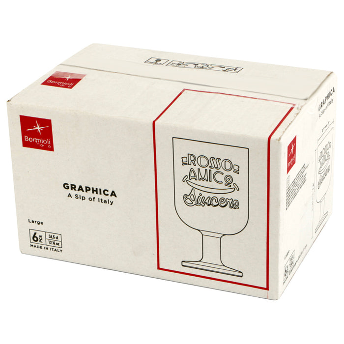 Graphica Calice Large 35,5 cl Vetro Decorato Set 6 Pz