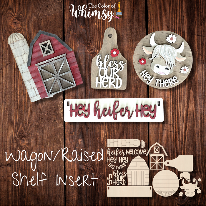 Hey Heifer Highland Cow Wagon/Shelf Additions