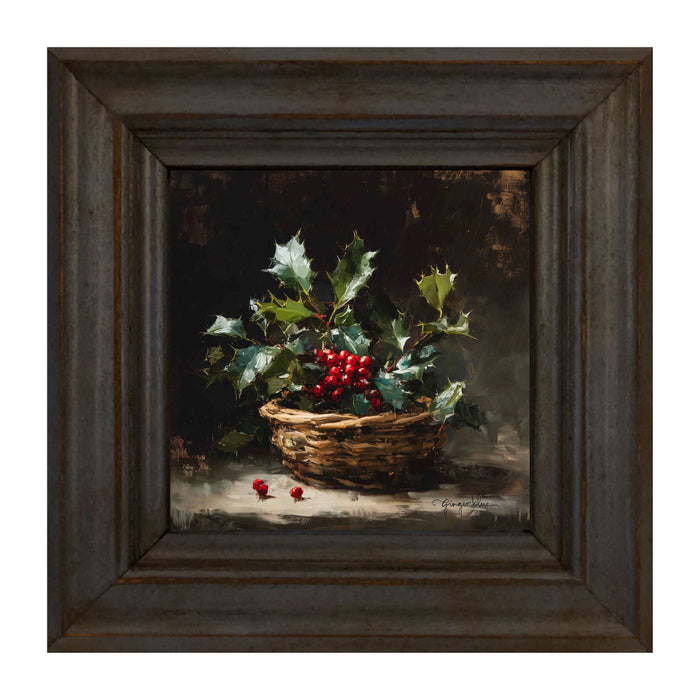 Holly in Woven Basket