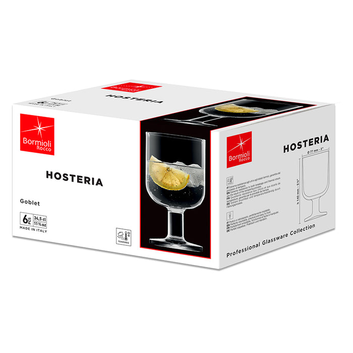 Hosteria Calice Vino 34,5 cl Vetro Temperato Set 6 Pz