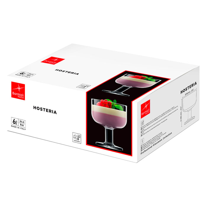 Hosteria Coppa Dessert 24 cl Vetro Temperato Set 6 Pz