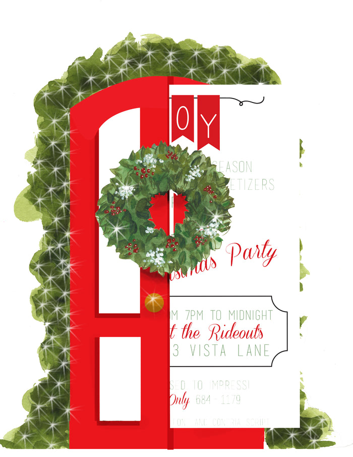 HW752 Holiday Door Die Cut Invitation