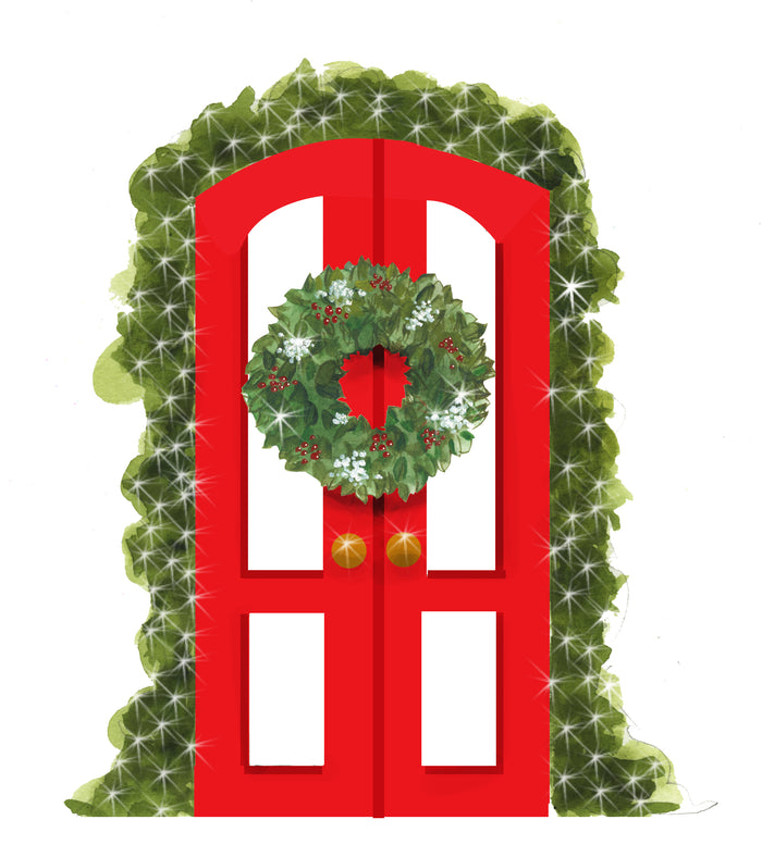 HW752 Holiday Door Die Cut Invitation
