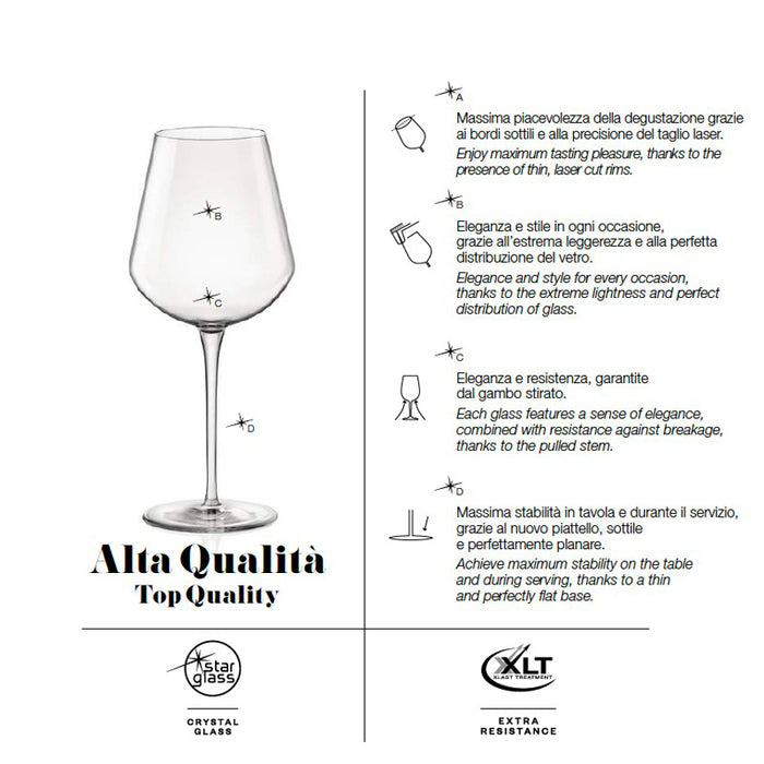 InAlto Tre Sensi Small Calice Vino 30,5 cl Set 6 Pz