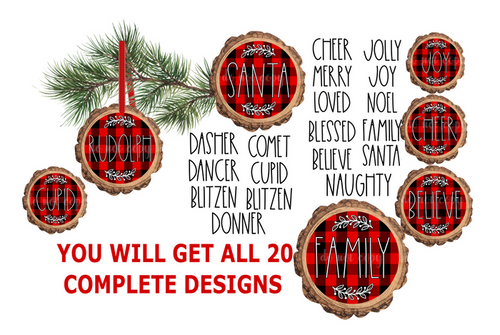 (Instant Print) Digital Download - 20 piece Wood slice bundle for our new wood slice sublimation blanks