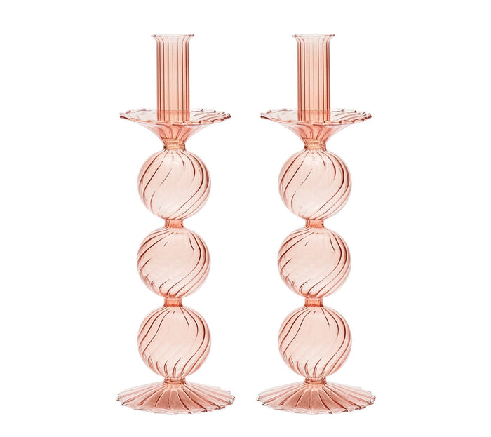 Iris Tall Candle Holder in Blush