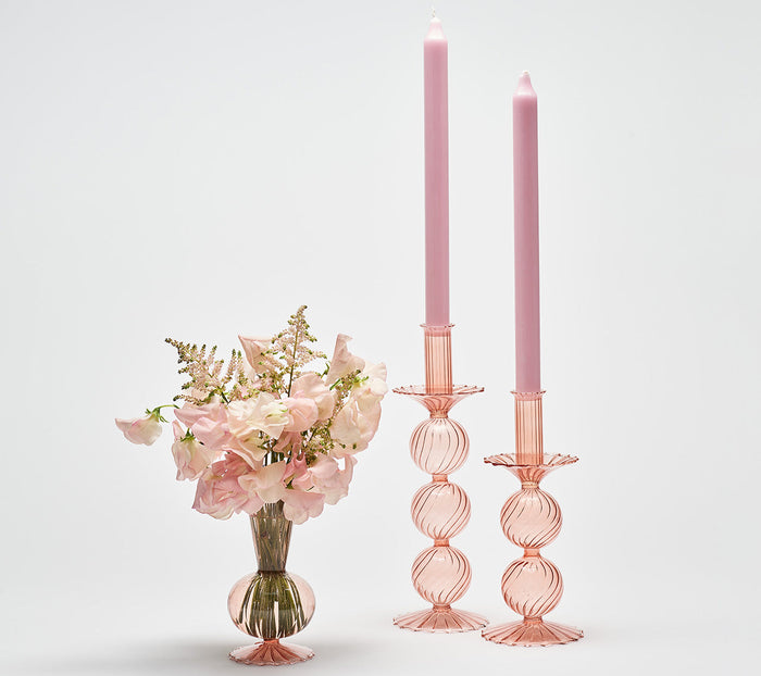 Iris Tall Candle Holder in Blush