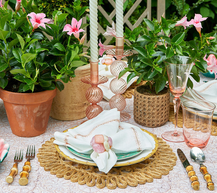 Iris Tall Candle Holder in Blush