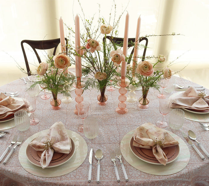 Iris Tall Candle Holder in Blush