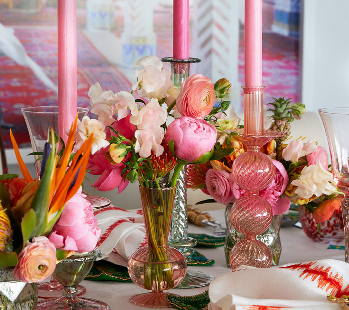 Iris Tall Candle Holder in Blush