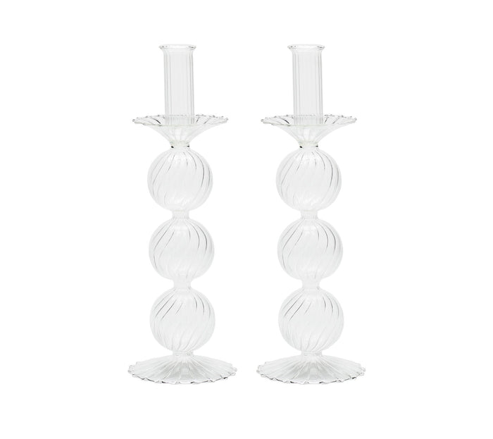 Iris Tall Candle Holder in Clear