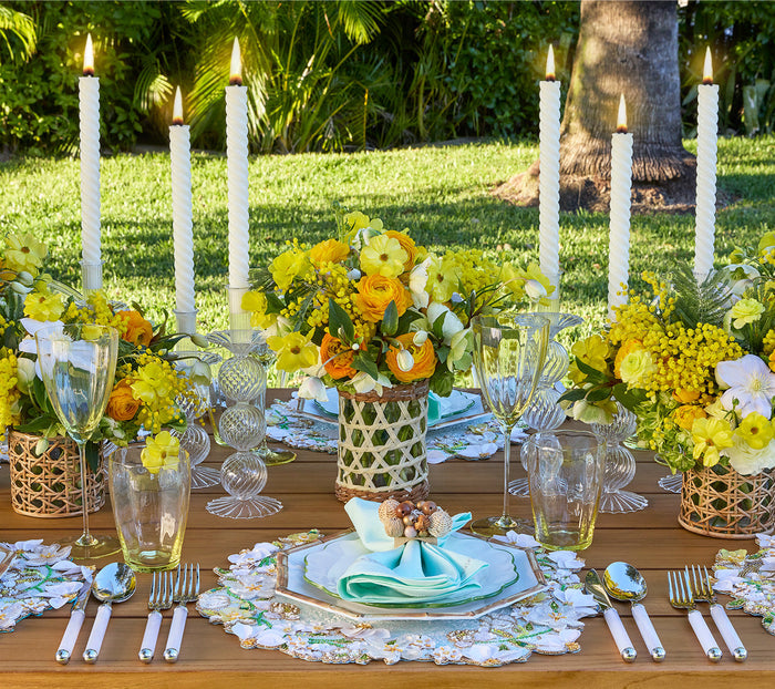 Iris Tall Candle Holder in Clear