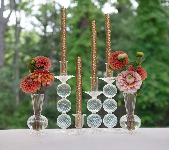 Iris Tall Candle Holder in Clear