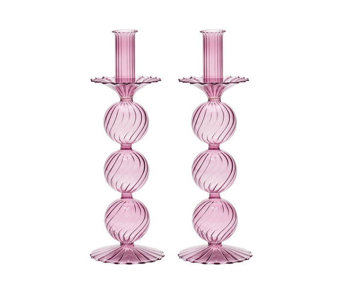 Iris Tall Candle Holder in Lavender