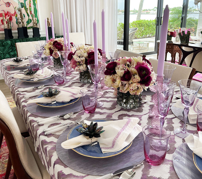 Iris Tall Candle Holder in Lavender