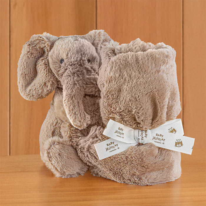 Jellycat Stuffed Animal Plush Soother Baby Blanket, Smudge Elephant