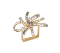 Jeweled Bow Napkin Ring in Gold & Crystal