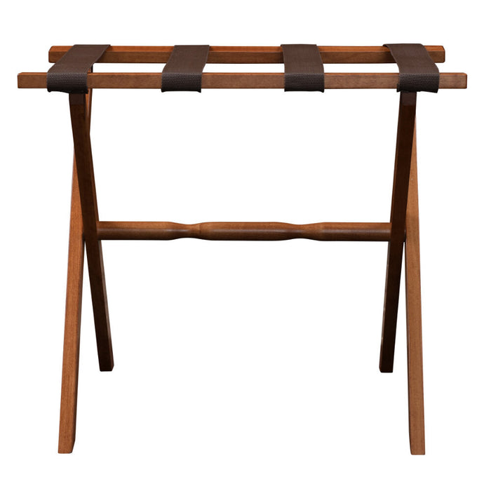 Light Walnut Straight Leg Wood Luggage Rack