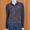 Lulu-B Women's Frayed Linen Jacket, Black