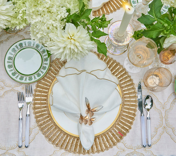 Luminance Napkin in White & Gold