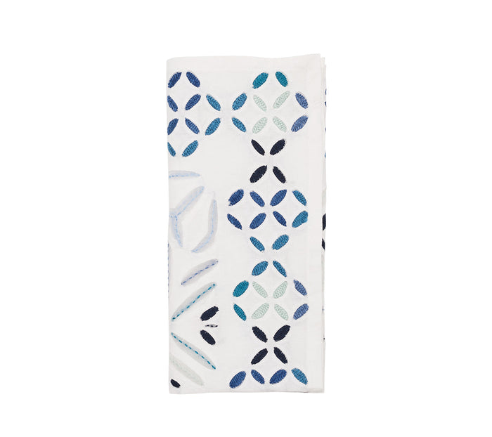 Malta Napkin in White & Blue