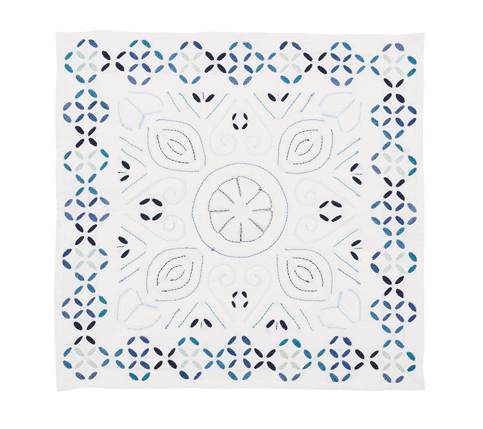 Malta Napkin in White & Blue
