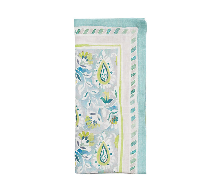 Mira Napkin in Seafoam & Green