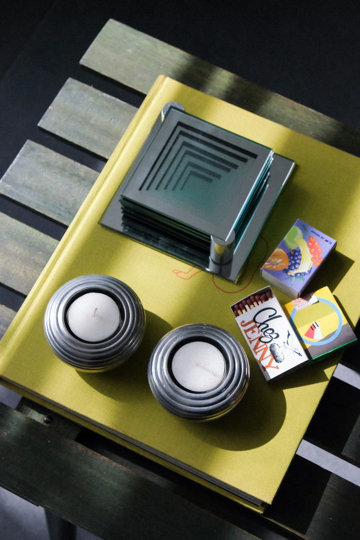 Mirrored glass coasters