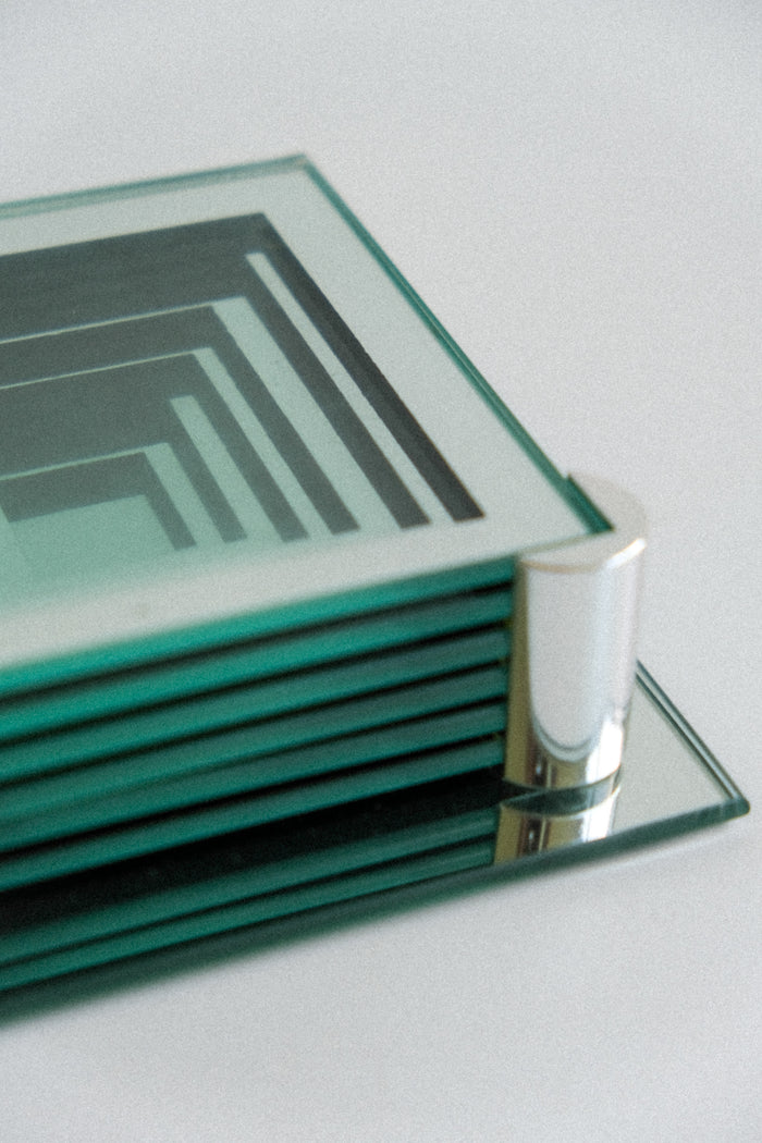 Mirrored glass coasters