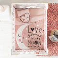MOON BABY GIRLS CRIB BEDDING NURSERY SET 6 PCS 100%  COTTON FOR BABY SHOWER GIFT