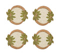 Oasis Coasters in Ivory, Green & Gold