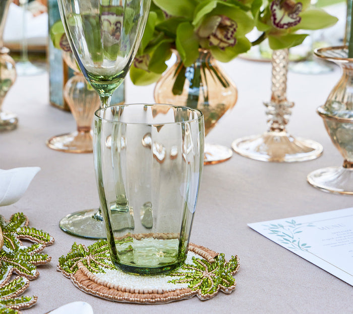 Oasis Coasters in Ivory, Green & Gold