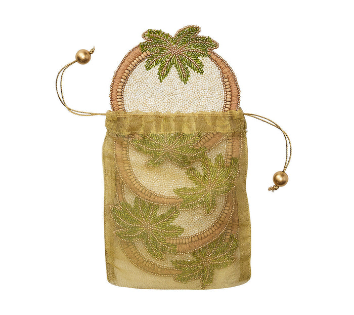 Oasis Coasters in Ivory, Green & Gold