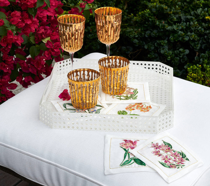Orchid Cocktail Napkins in White & Multi