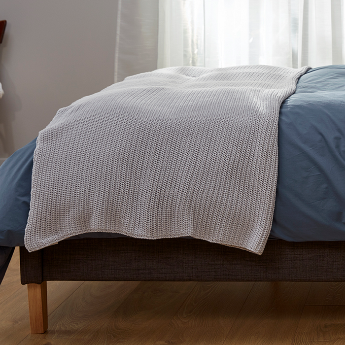 Organic Chunky Rib Knitted Throw