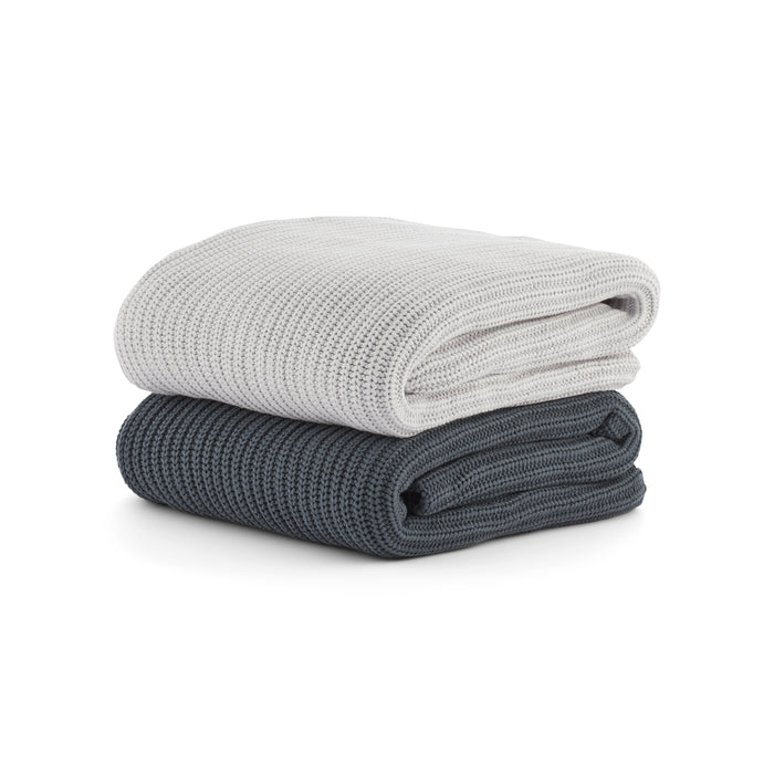 Organic Chunky Rib Knitted Throw