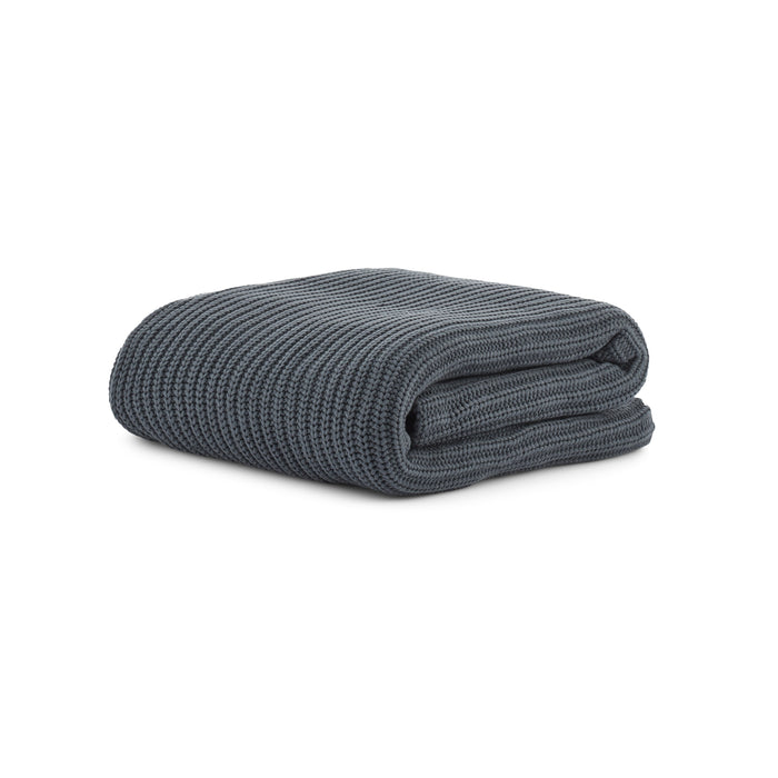 Organic Chunky Rib Knitted Throw