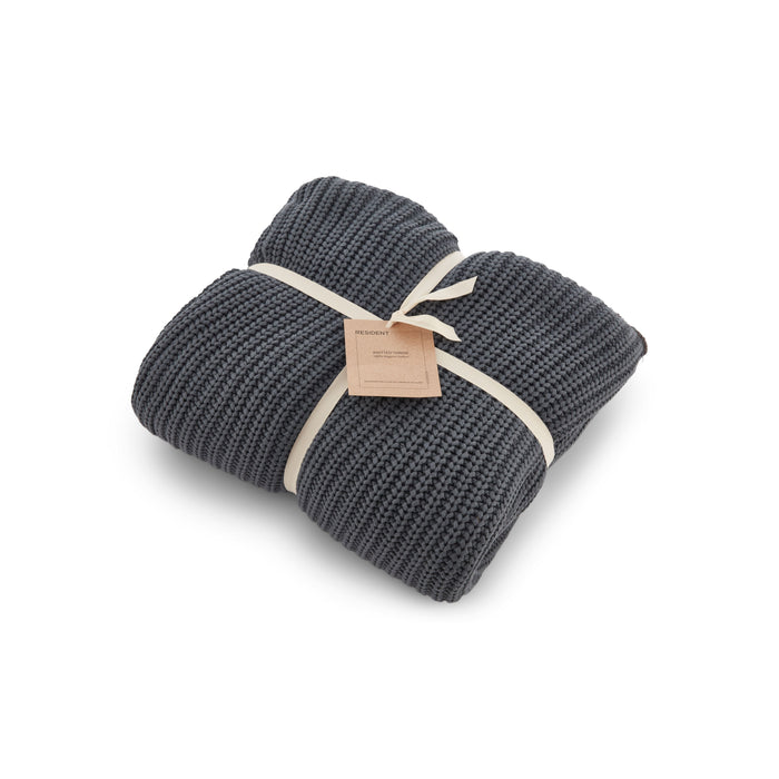 Organic Chunky Rib Knitted Throw