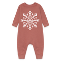 Paw Snowflake Baby Fleece One Piece - mauve